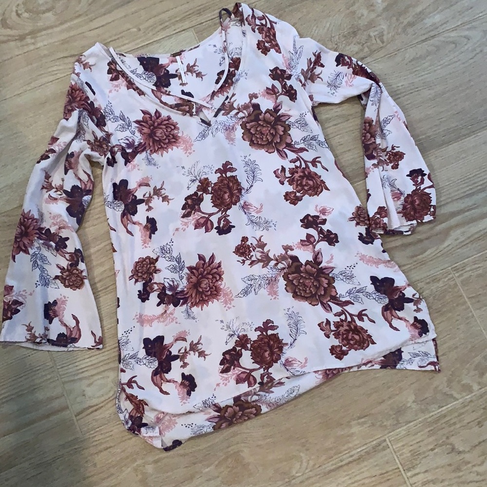 Free People Blush Tunic with Bold Blossoms